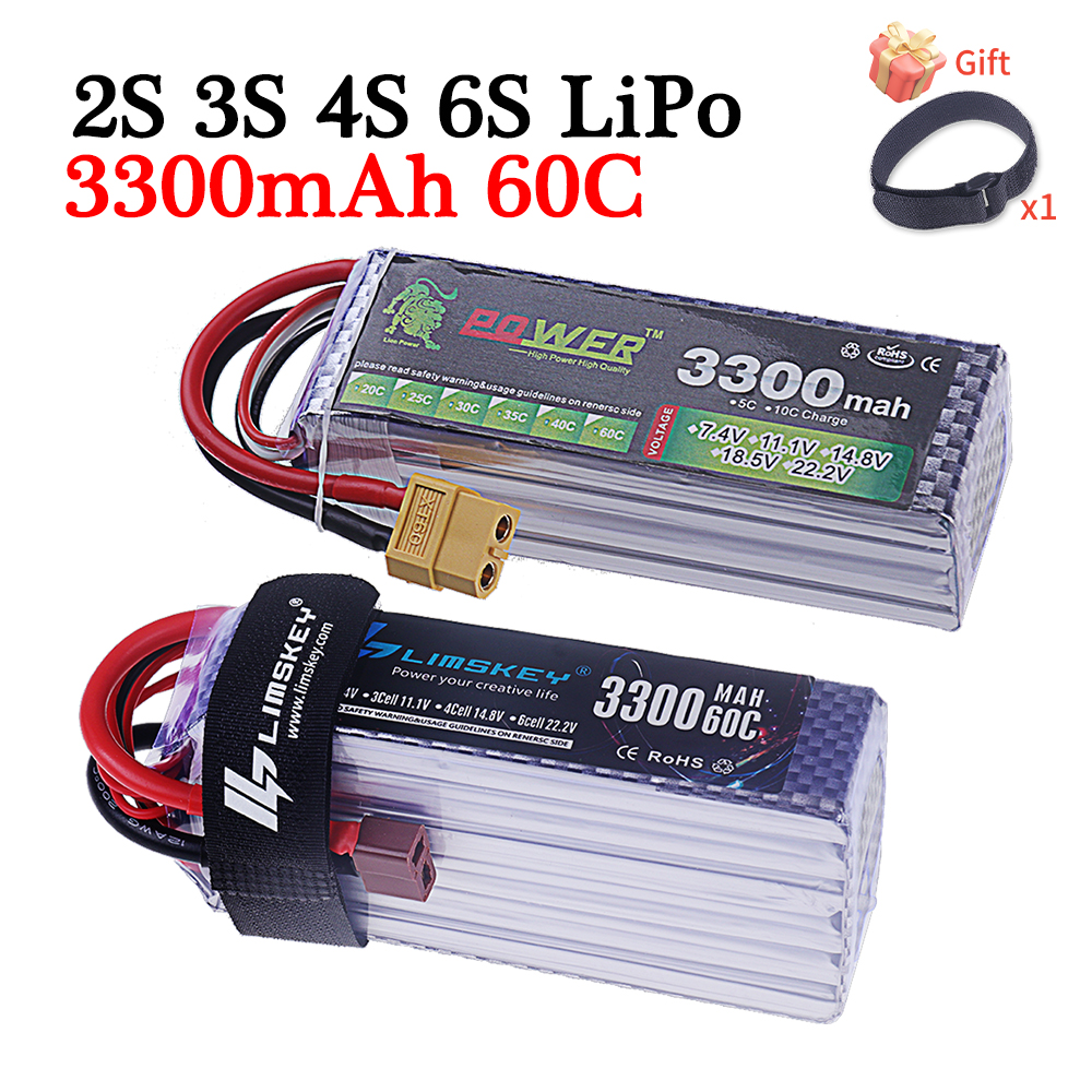 Rc Hobby Helicopter - 60C Lipo Battery 3300mAh 7.4V 11.1V