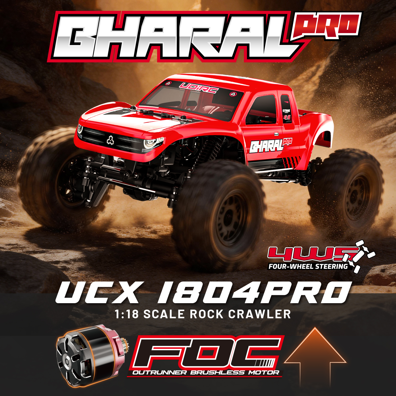 Rc Hobby Dump Truck - UDIRC UCX1804PRO 1:18 Scale RC Rock