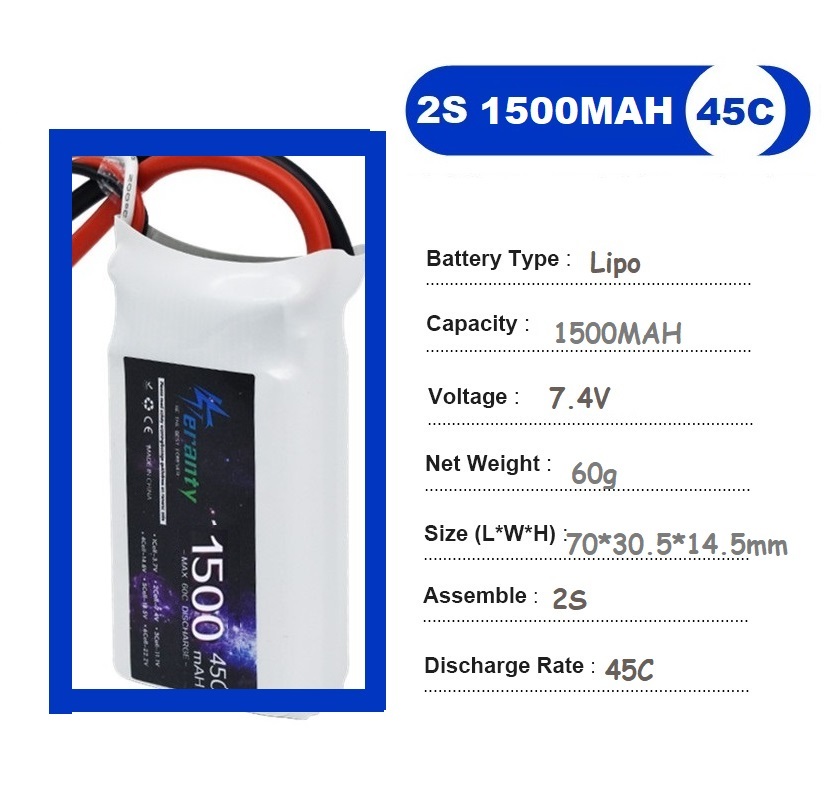 2PCS 7.4V Lipo 2S Battery 1500 – Rc Hobby Helicopter recenzja i cena